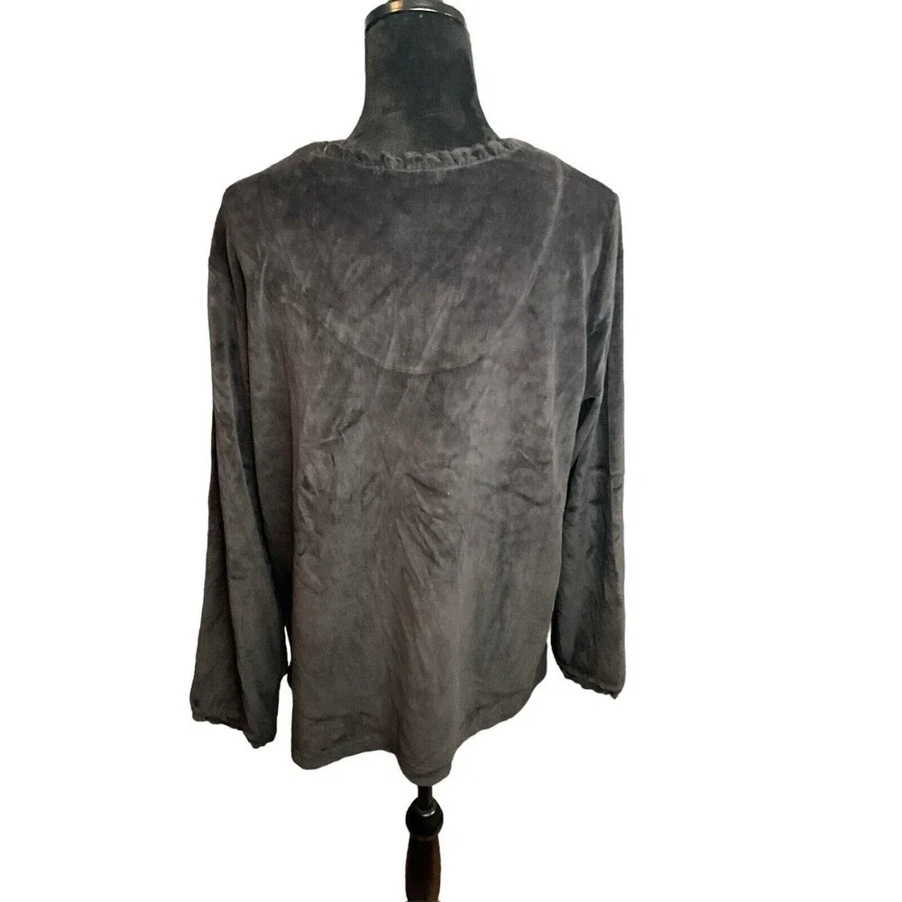 Stan Herman Black Velvet Top/Pant  Lounge  Set PJs Size‎ Large